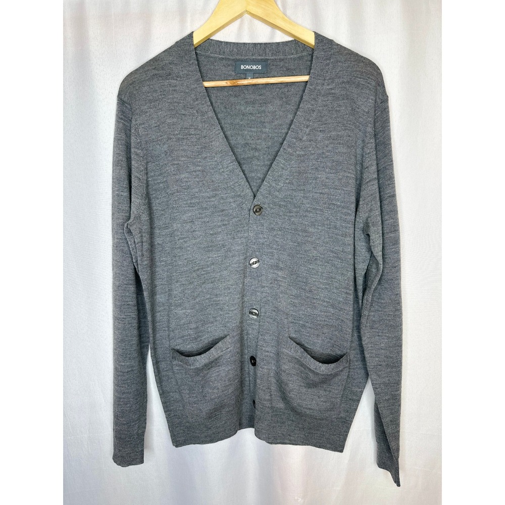 Bonobos Xtra Fine Merino Wool Cardigan MEDIUM Preppy Smart Casual Grampacore